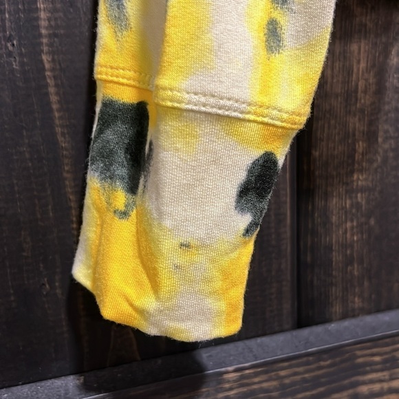 Cabi Atomic Sweatshirt M Yellow Black Tie Dye Top Soft Stretch Boho Casual - Picture 3 of 7